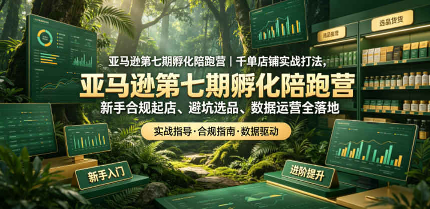 亚马逊第七期孵化陪跑营｜千单店铺实战打法，新手合规起店、避坑选品、数据运营全落地(更新0625)-虚拟资料库