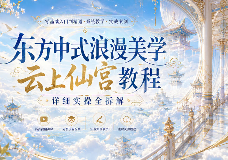 东方中式浪漫美学云上仙宫教程，详细实操全拆解-虚拟资料库