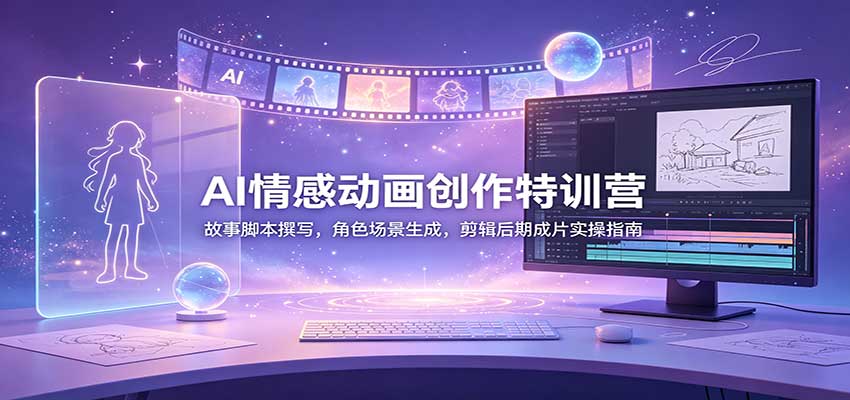 AI情感动画创作特训营:故事脚本撰写,角色场景生成,剪辑后期成片实操指南-虚拟资料库
