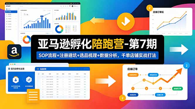 亚马逊孵化陪跑营-第7期:SOP流程+注册避坑+选品梳理+数据分析,千单店铺实战打法-虚拟资料库