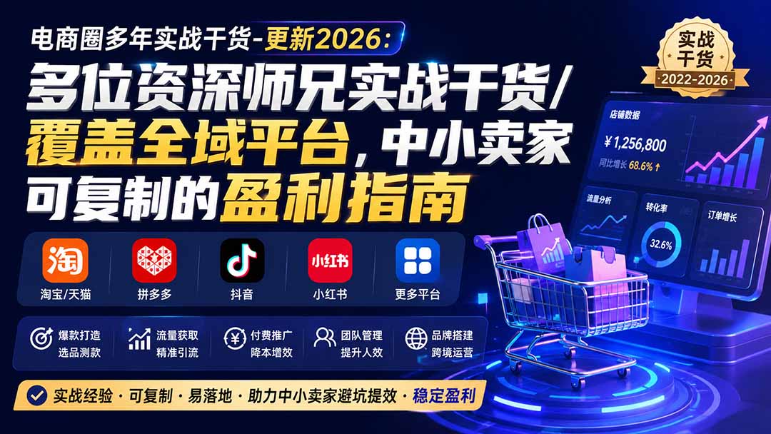电商圈多年实战干货-更新2026:多位资深师兄实战干货/覆盖全域平台,中小卖家可复制的盈利指南-虚拟资料库