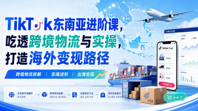 TikTok东南亚进阶课,吃透跨境物流与实操,打造海外变现路径-虚拟资料库