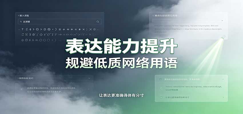 表达能力提升:语言塑造思想逻辑,规避低质网络用语,强化心智感知-虚拟资料库