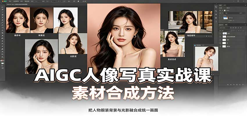 AIGC人像写真实战课:软件平台部署筹备,素材合成方法,多题材写真案例-虚拟资料库