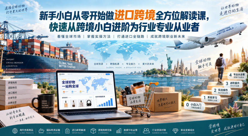 新手小白从零开始做进口跨境全方位解读课,快速从跨境小白进阶为行业专业从业者-虚拟资料库