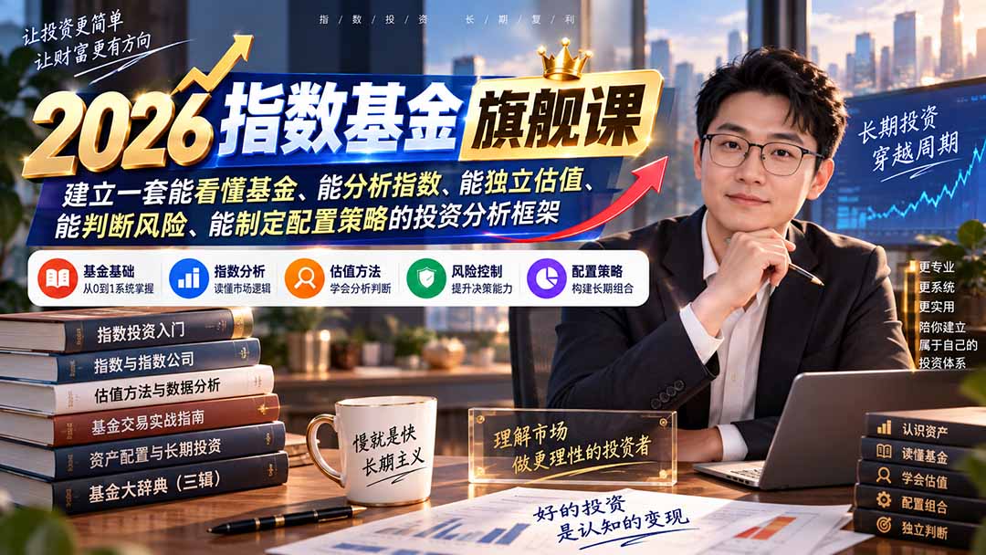 2026指数基金旗舰课|建立一套能看懂基金、能分析指数、能独立估值、能判断风险、能制定配置策略的投资分析框架-虚拟资料库