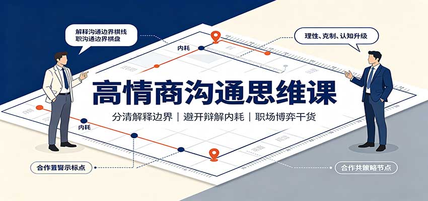 高情商沟通思维课:分清解释边界,避开辩解内耗,职场博弈干货-虚拟资料库