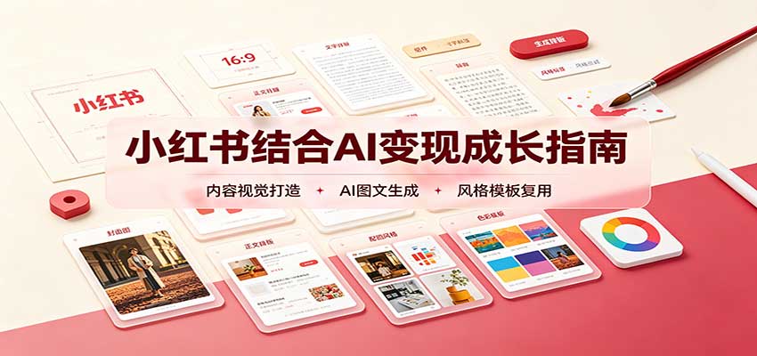 小红书结合AI变现成长指南:账号精准定位,内容视觉打造,搭建可复制流量获客体系-虚拟资料库