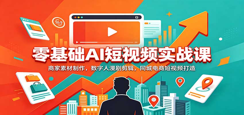 零基础AI短视频实战课:商家素材制作,数字人漫剧剪辑,同城电商短视频打造-虚拟资料库