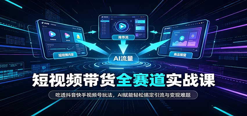 短视频带货全赛道:吃透抖音快手视频号玩法,AI赋能轻松搞定引流与变现难题-虚拟资料库