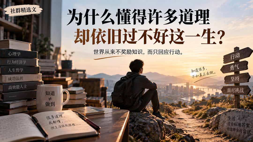 社群精选文：为什么懂得许多道理却依旧过不好这一生？-虚拟资料库