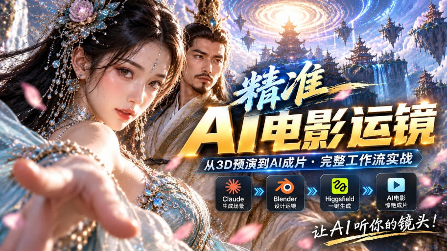 AI视频终于能精准运镜了！Claude+Blender+Higgsfield免费插件实测-虚拟资料库