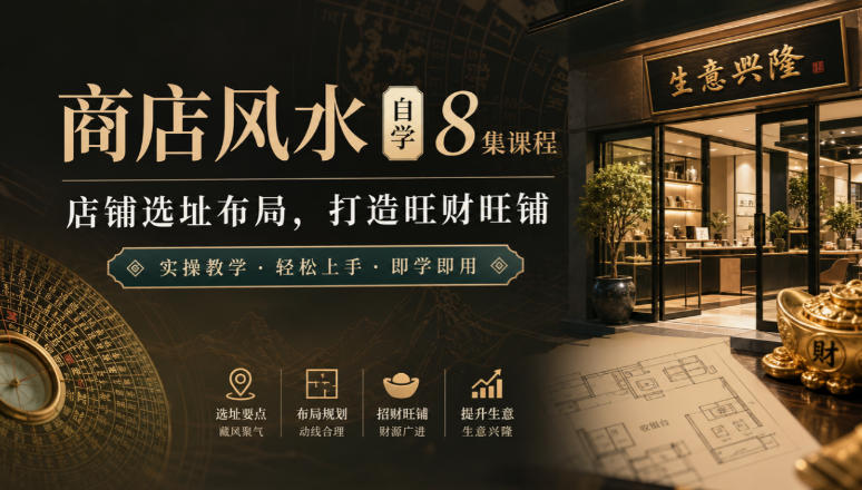 商店风水自学8集课程|店铺选址布局,打造旺财旺铺实操教学-虚拟资料库