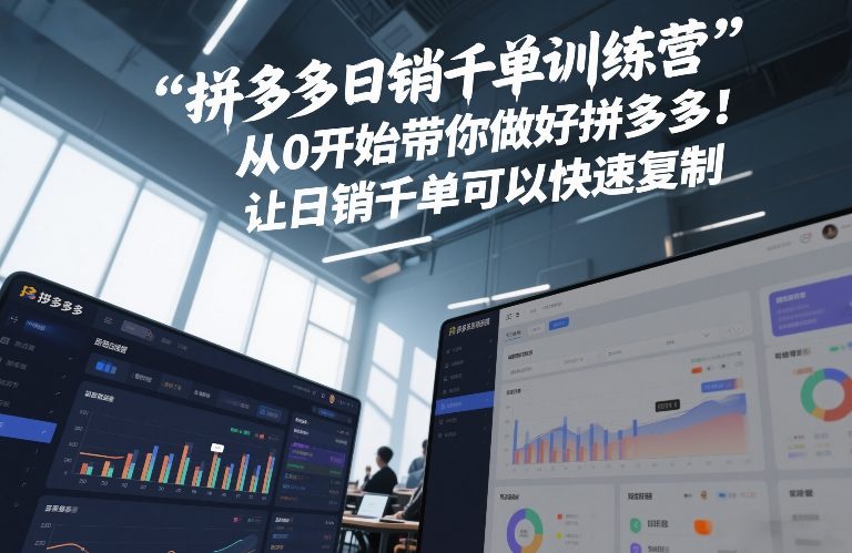 拼多多日销千单训练营，从0开始带你做好拼多多，让日销千单可以快速复制(更新26年9月)-虚拟资料库