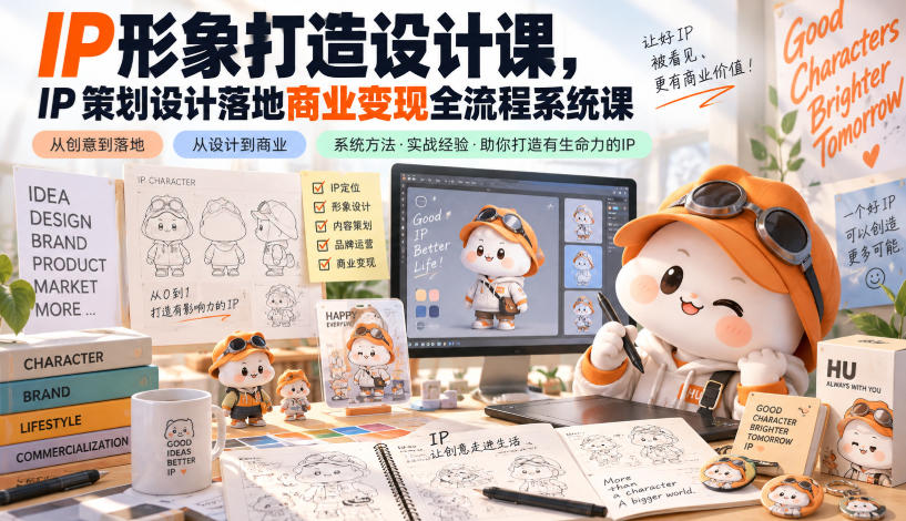 IP形象打造设计课,IP策划设计落地商业变现全流程系统课-虚拟资料库