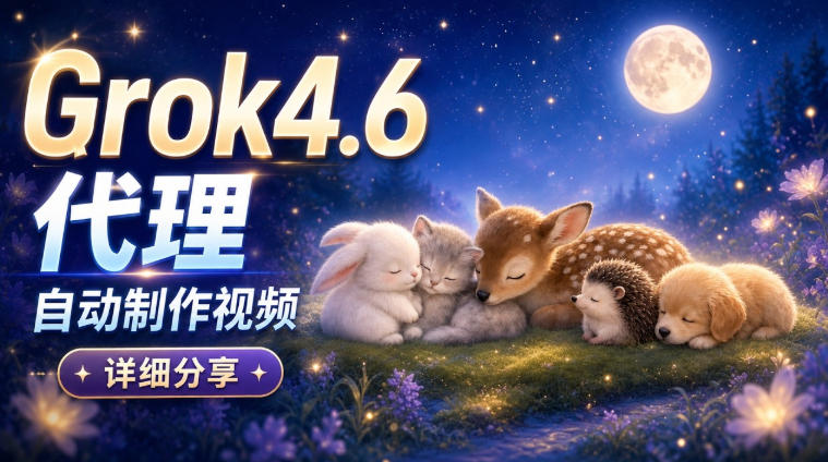 Grok 4.6代理自动制作视频！从提示词到成片全流程详细分享｜AI Agent实操分享-虚拟资料库