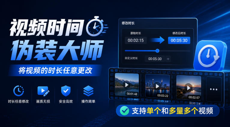 视频时间伪装大师,将视频的时长任意更改,支持单个和多量多个视频-虚拟资料库
