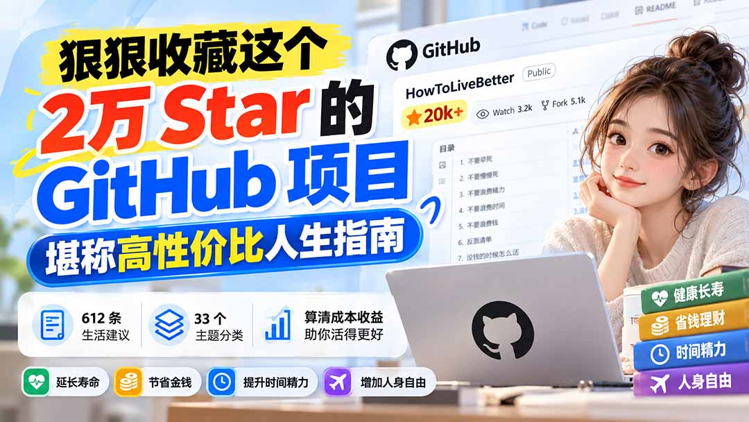 狠狠收藏这个 2 万 Star 的 GitHub 项目，堪称高性价比人生指南。-虚拟资料库