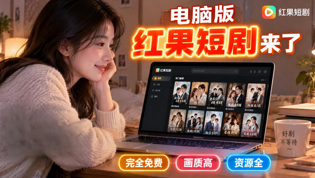 手机看短剧费眼？电脑版红果短剧来了，完全免费、画质高、资源全-虚拟资料库
