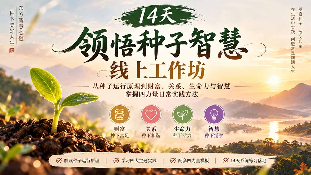 14天领悟种子智慧线上工作坊｜从种子运行原理到财富、关系、生命力与智慧，掌握四力量日常实践方法-虚拟资料库
