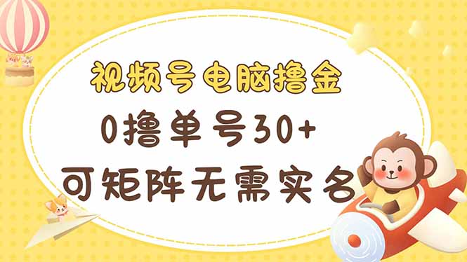 (14220期)视频号电脑撸金 0撸单号30+ 可矩阵 无需实名多号多得-虚拟资料库