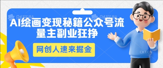 AI绘画变现秘籍：公众号流量主副业狂挣，网创人速来掘金-虚拟资料库