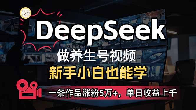 （14199期）小白用DeepSeek做养生号，一条作品涨粉5万+，单日收益上千-虚拟资料库