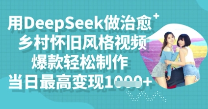 用DeepSeek做治愈乡村怀旧风格视频,爆款轻松制作,当日最高变现多张-虚拟资料库